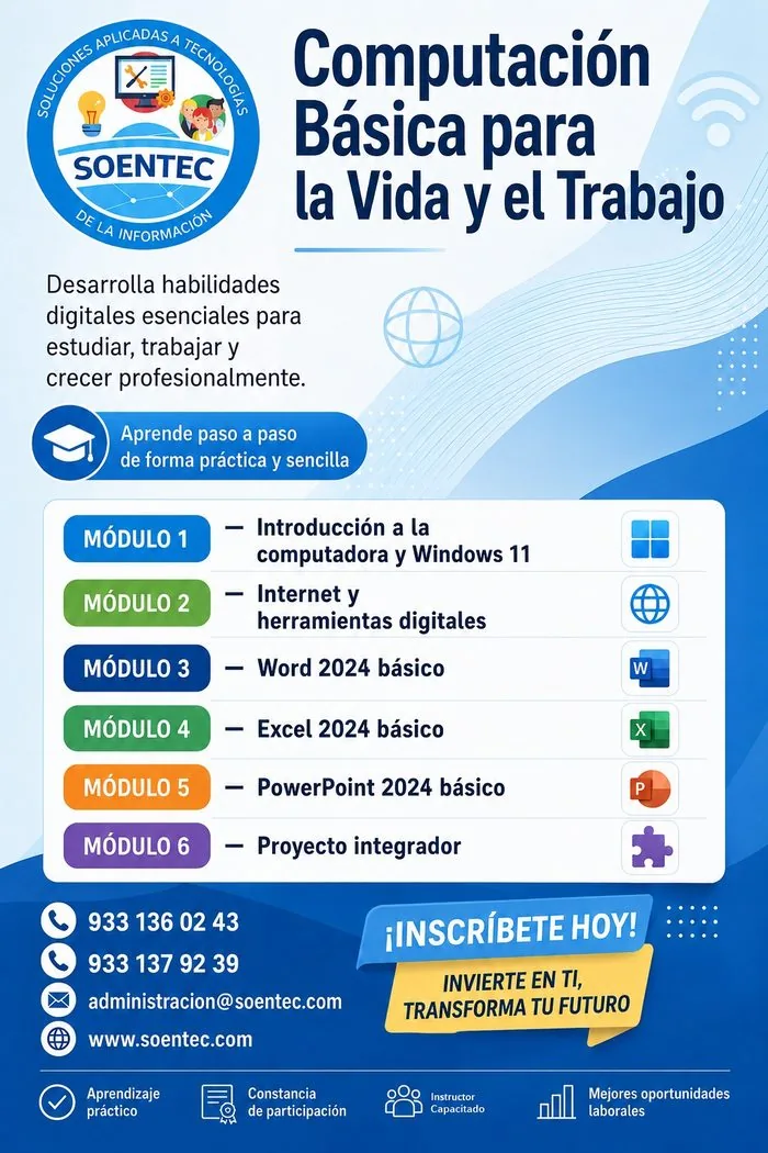 Curso de Computación Básica para la Vida y el Trabajo - SOENTEC