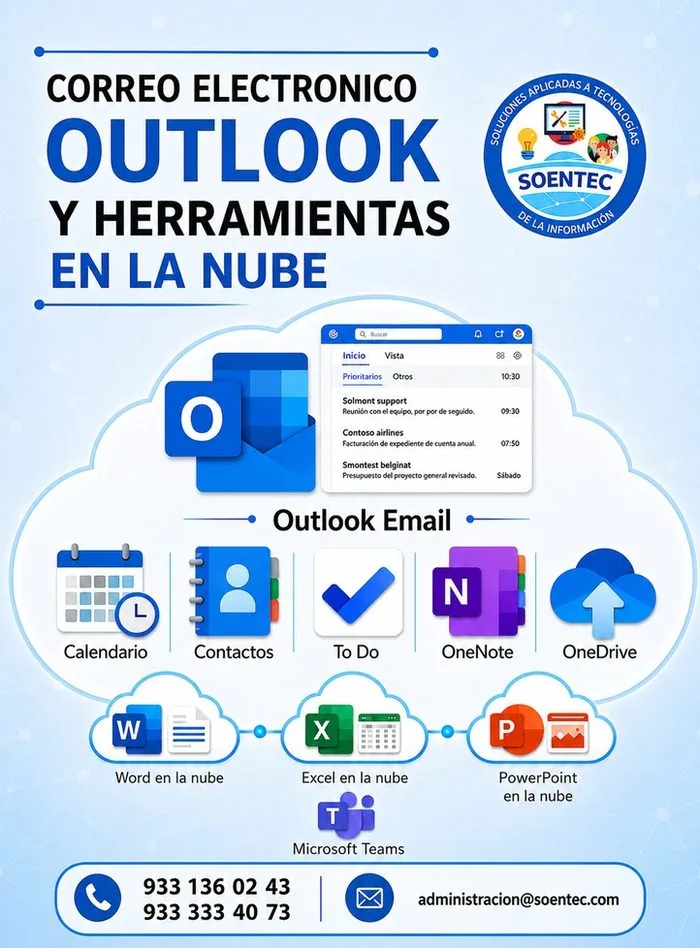 Curso de Correo Electrónico Outlook y Herramientas en la Nube - SOENTEC